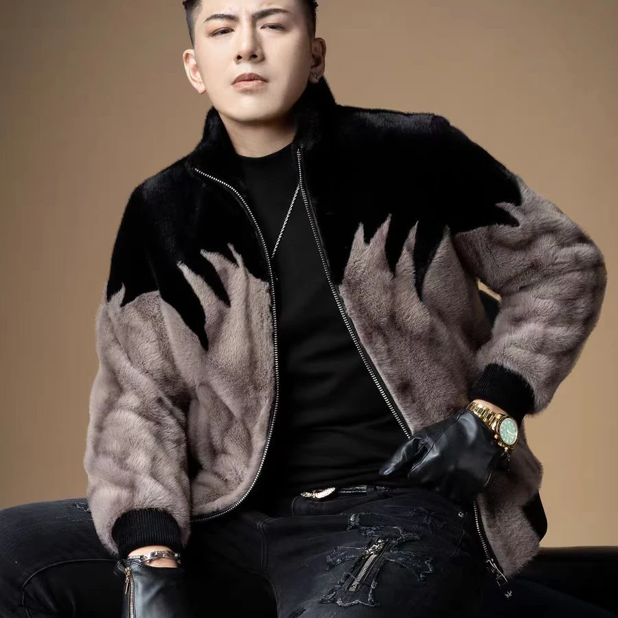 欧货2024新款冬季潮流翻领男士外套秋季保暖外套休闲夹克立领夹克