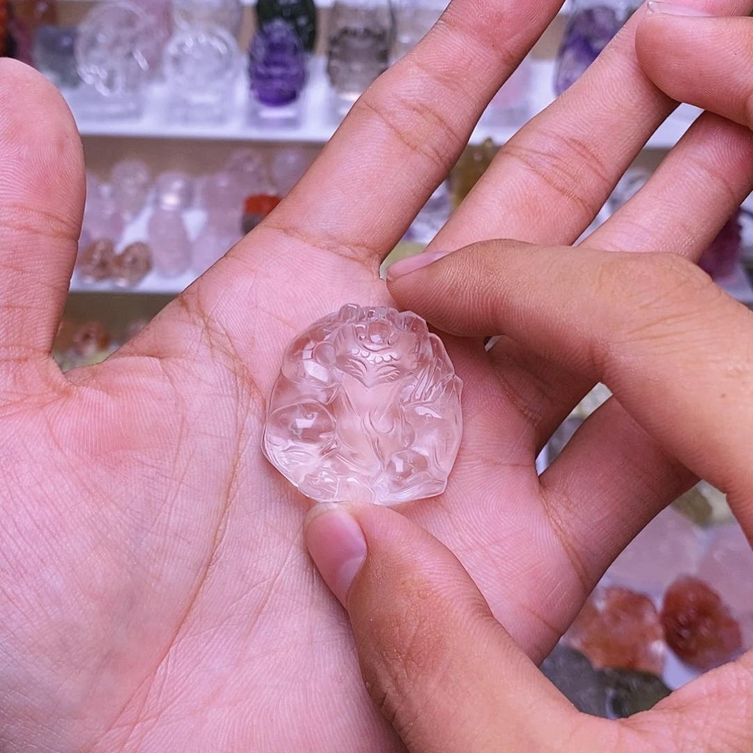 水晶颈饰未镶嵌白水晶五仙狐吊坠一套