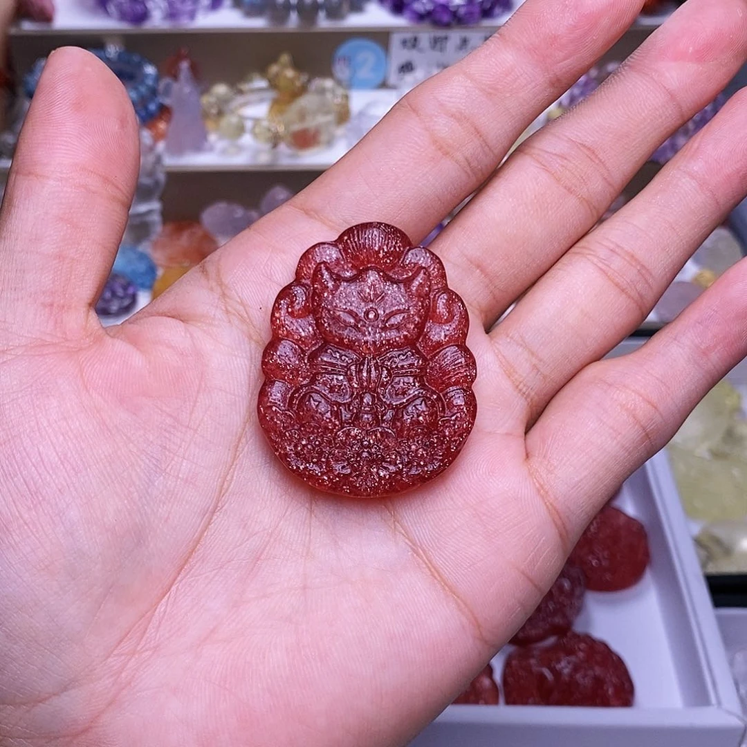 水晶手串未镶嵌草莓晶星光许愿狐