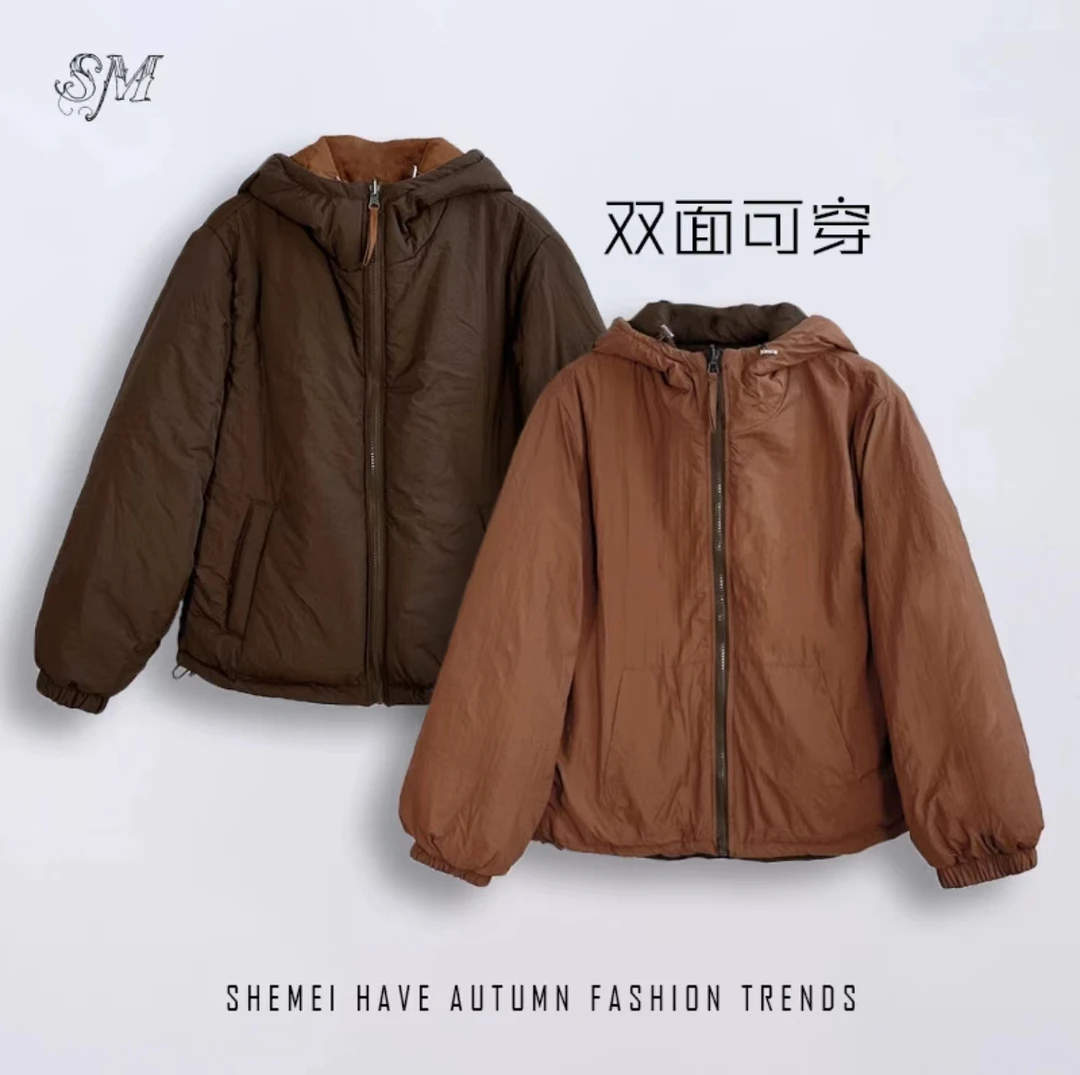 【暖冬】冬季加厚新款双面穿宽松百搭棉衣洋气保暖棉服