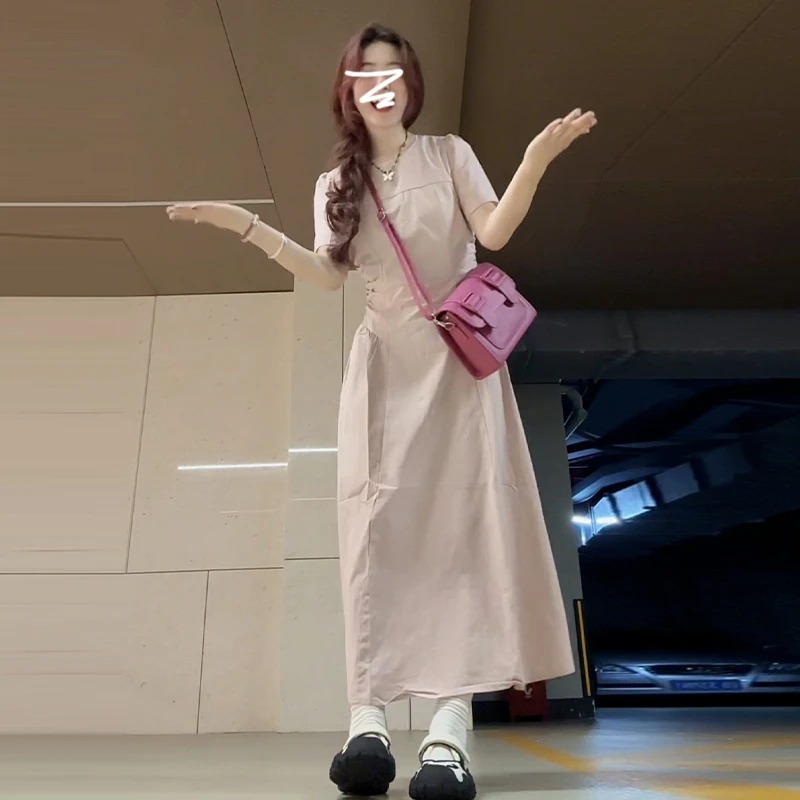 3376法式气质连衣裙子女春季2025新款小个子海边度假收腰显瘦长裙