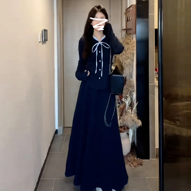 7463法式温柔风连衣裙早春高级感小个子学院风早春穿搭一整套女装