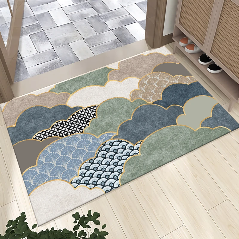 简约入户门地垫玄关脚垫防滑PVC皮革家用地垫地毯可裁剪免洗耐脏