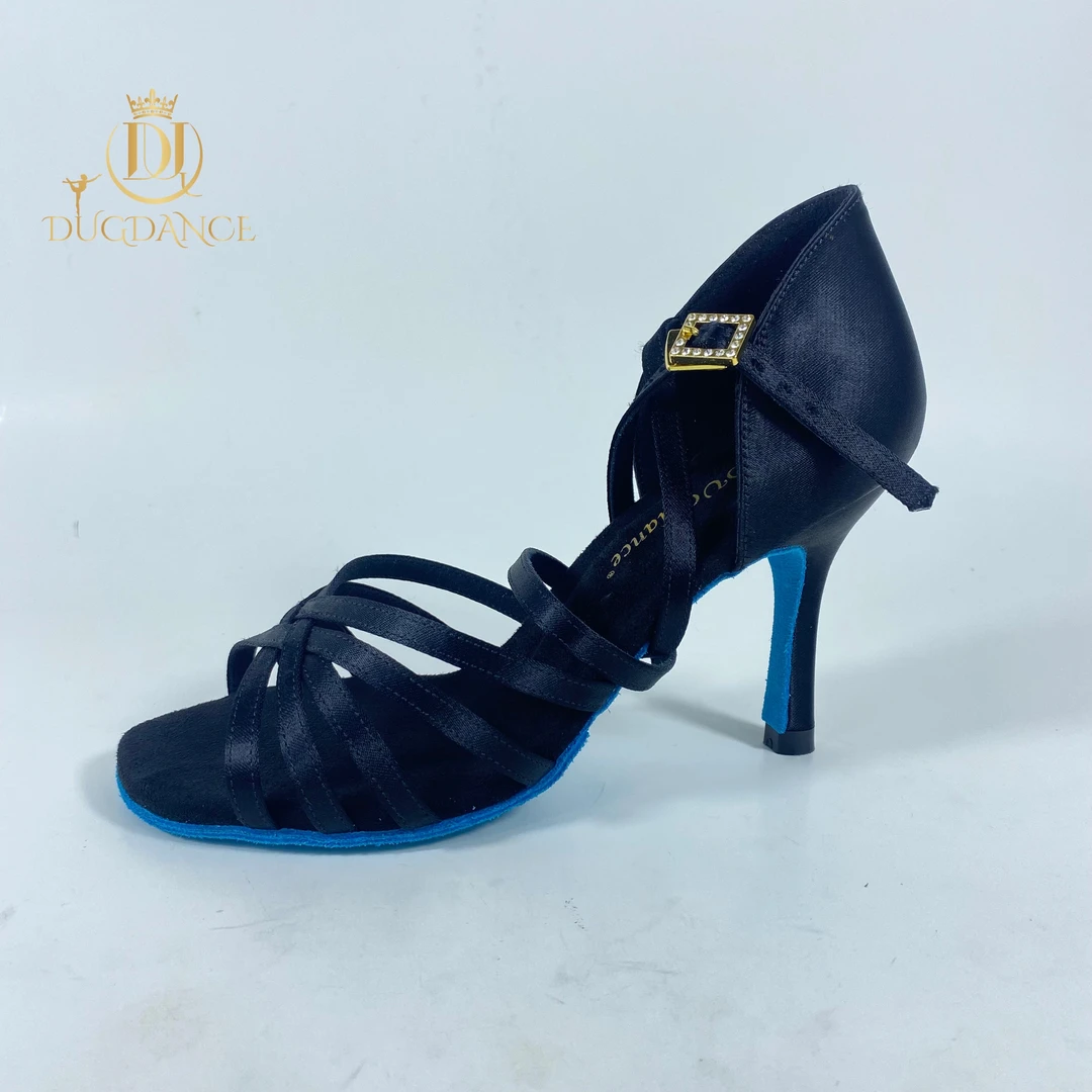 高端DUGDANCE 加厚版蓝底拉丁舞鞋女士比赛专用耐磨恰恰伦巴