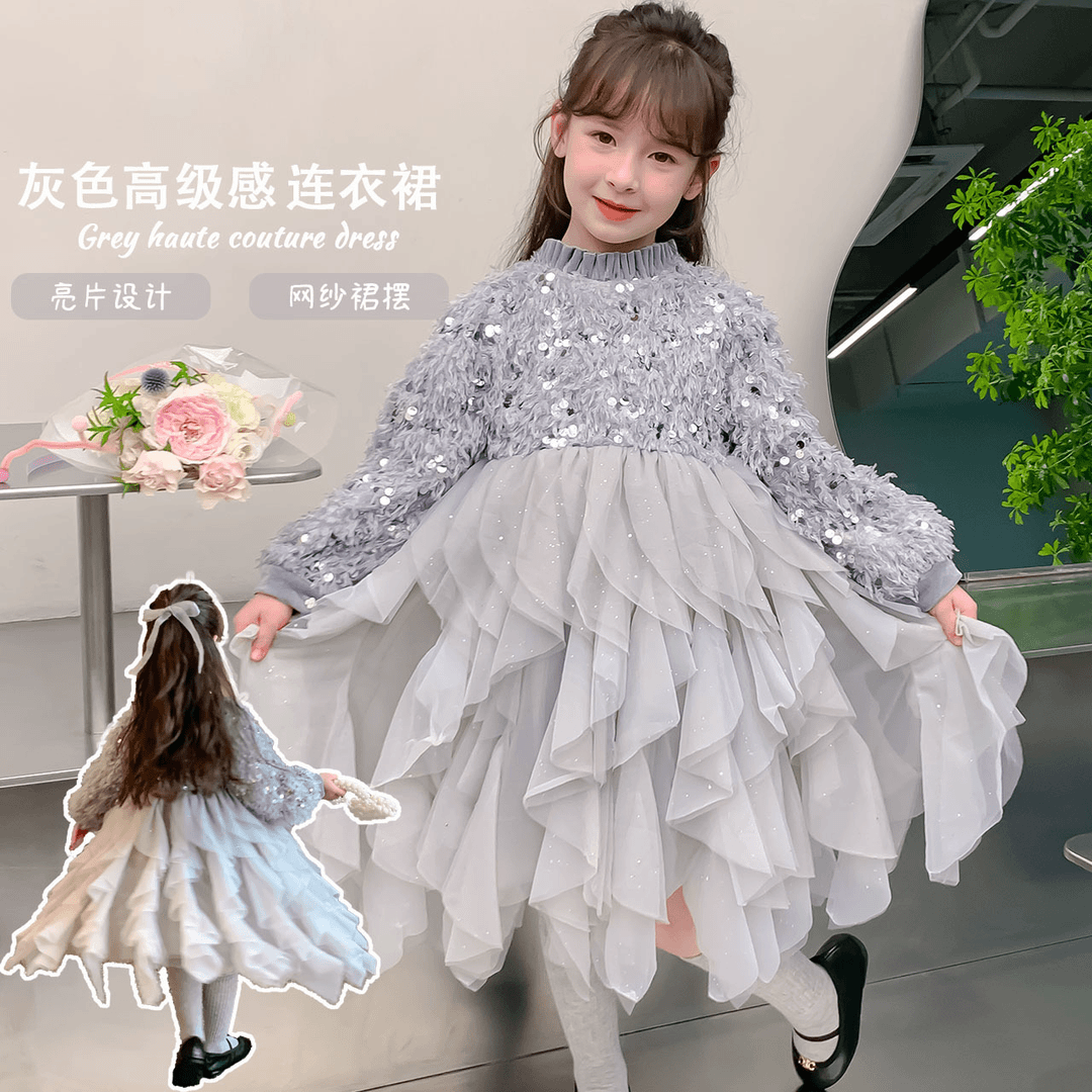 尤画女童连衣裙2024秋季设计师原创宝宝秋装个性秋天裙子66749