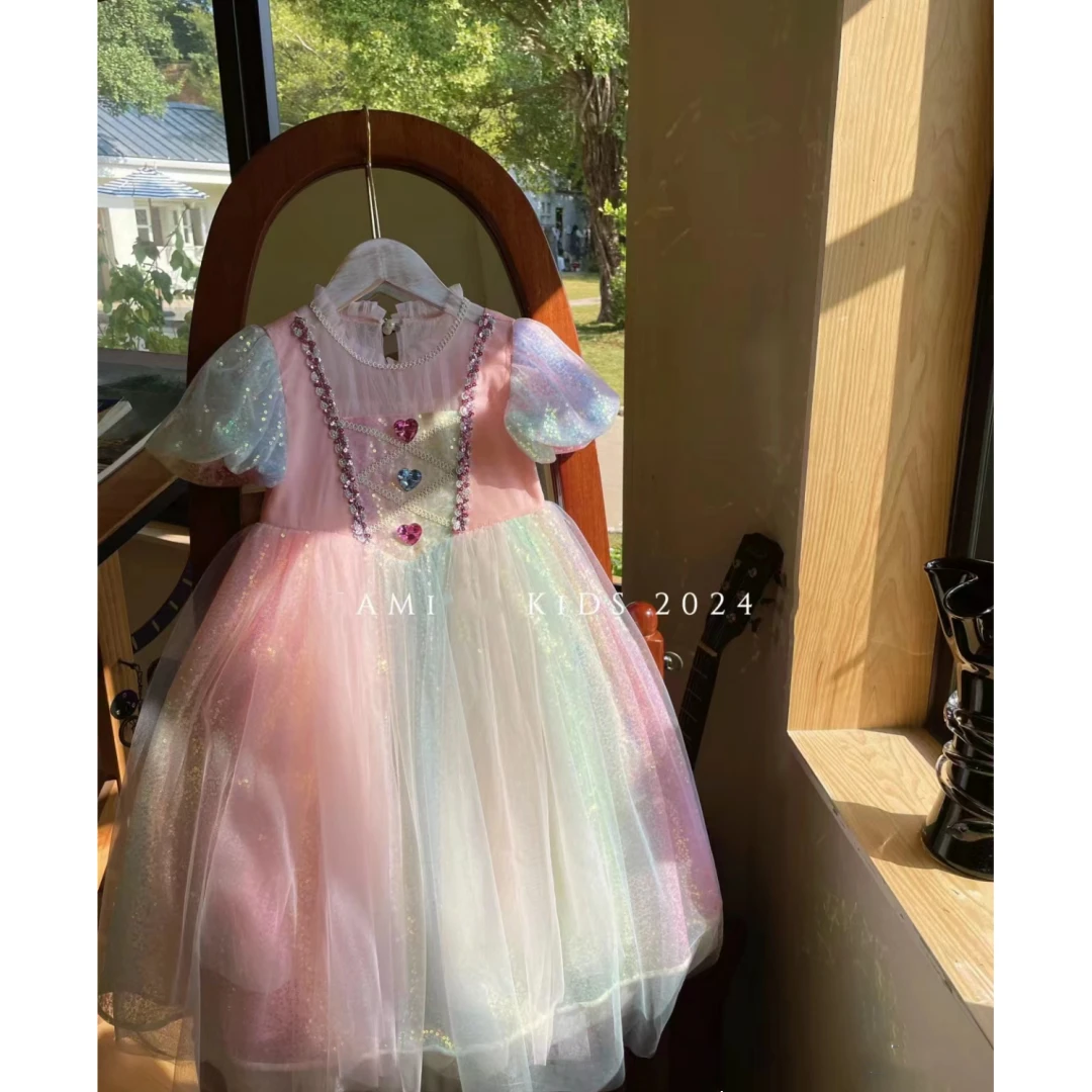 【宝石七彩纱裙】尤画夏季女童宝石七彩纱裙彩色的童年回忆66449