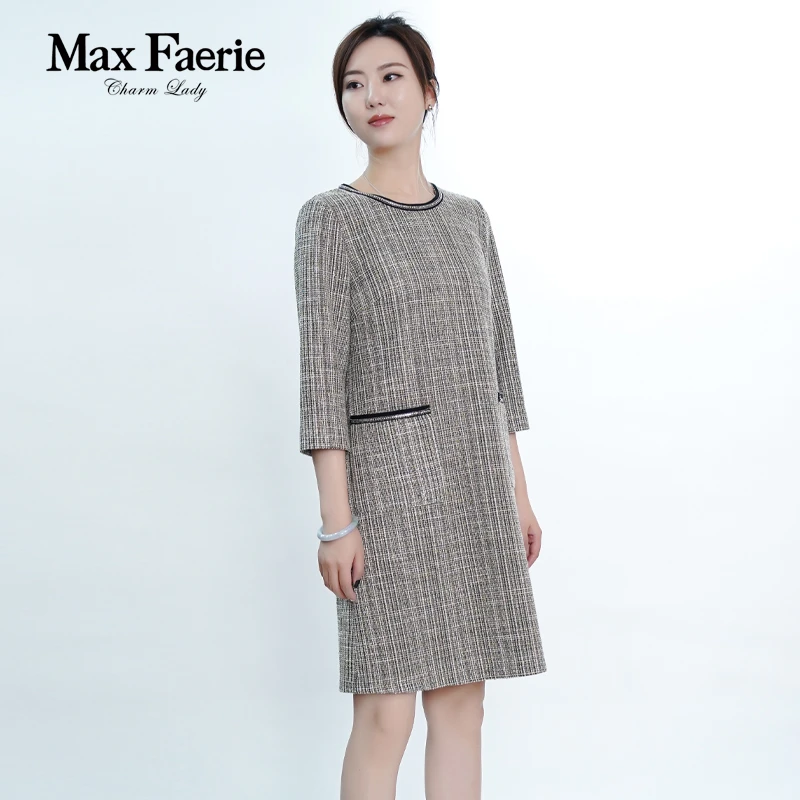 MI1L008【麦克斯菲瑞】气质中长款休闲气质连衣裙