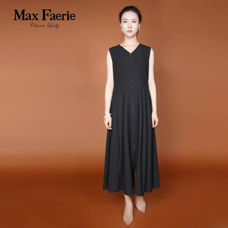 【佳佳专属】MH1L106【麦克斯菲瑞】无袖修身显瘦收腰连衣裙