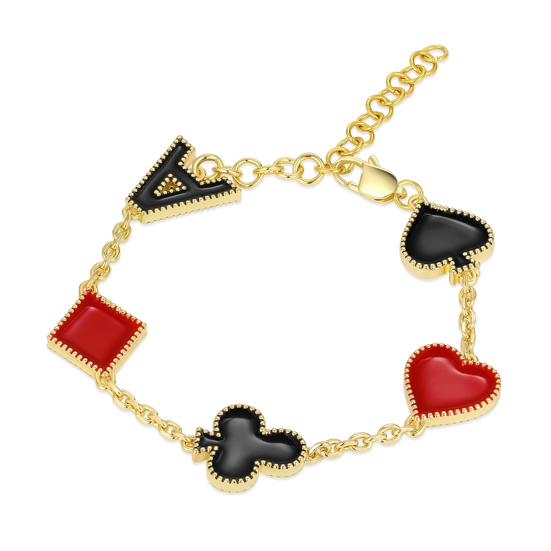 Cash Cows 不锈钢手链 扑克花色百搭简约ins经典手链轻奢双面黑色