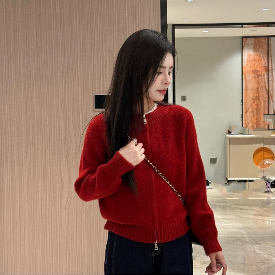 宿慕 SUMU 女款拉链开衫 8-16 秋季2024新款时尚百搭针织衫88004