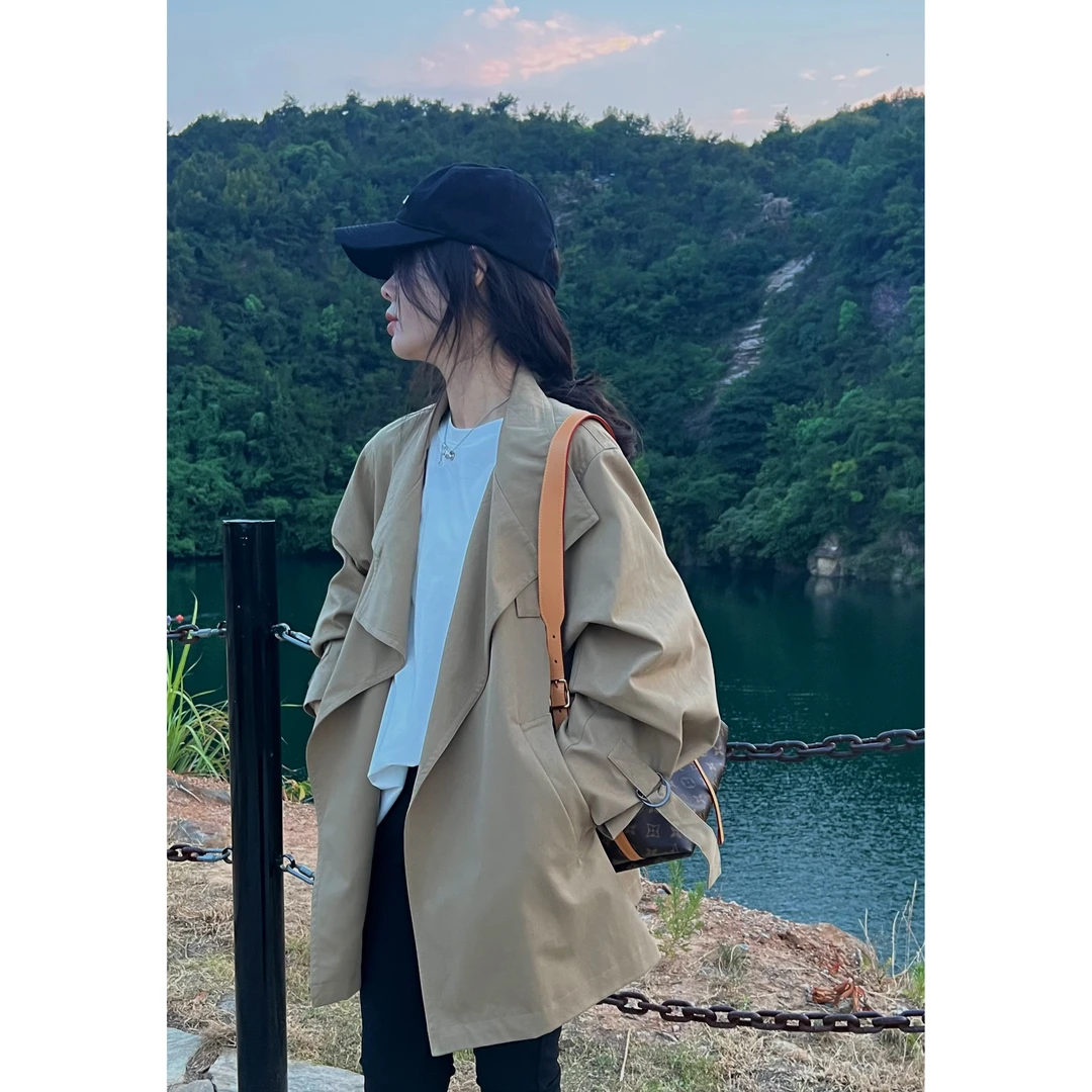 宿慕SUMU 女款风衣外套 8-8 秋季2024新款时尚百搭休闲外套0247