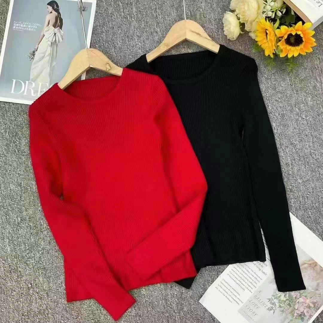 针织毛衣长袖百搭打底衫长袖网红