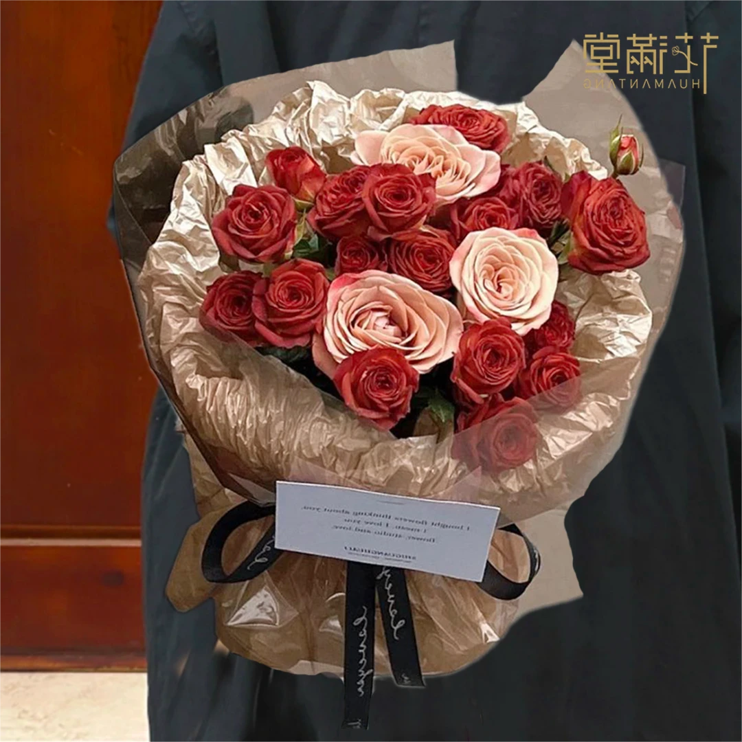 【山漫晚风】3朵卡布奇诺玫瑰花鲜花束送女/男朋友送爱人拍照入冬鲜花送花到家同城花店送花小时达直播卖花
