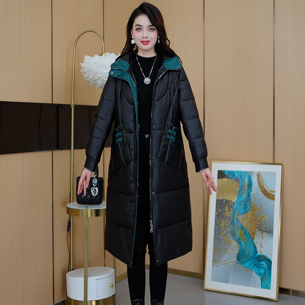 冬季新款减龄气质时尚百搭中长款羽绒服W-33