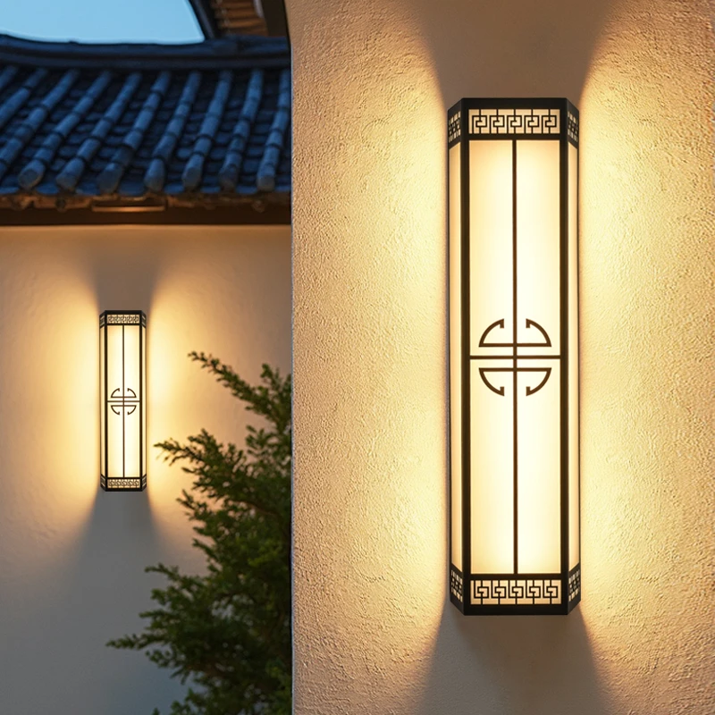 简约现代户外庭院壁灯新中式轻奢室外防水小区花园别墅庭院挂壁灯