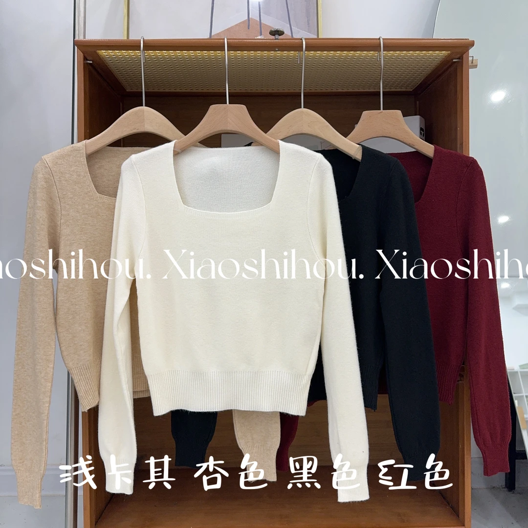 小时候女装店方领针织长袖