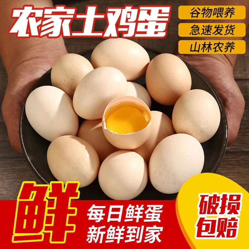 新店福利4-30枚优质农家散养土鸡蛋初产蛋笨鸡蛋新鲜土鸡蛋45g/枚