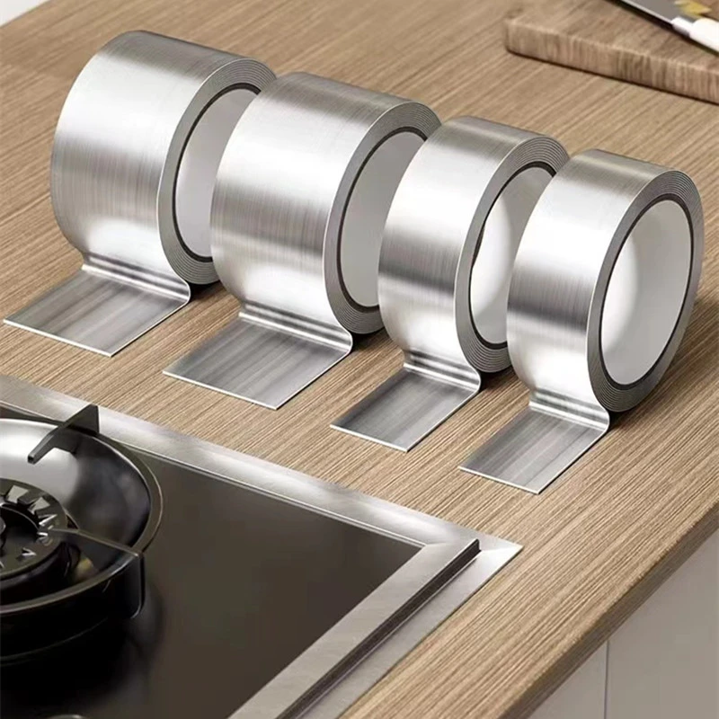 厨房铝箔胶带灶台自粘防油贴纸背胶防水美缝胶耐高温缝隙水槽边缘