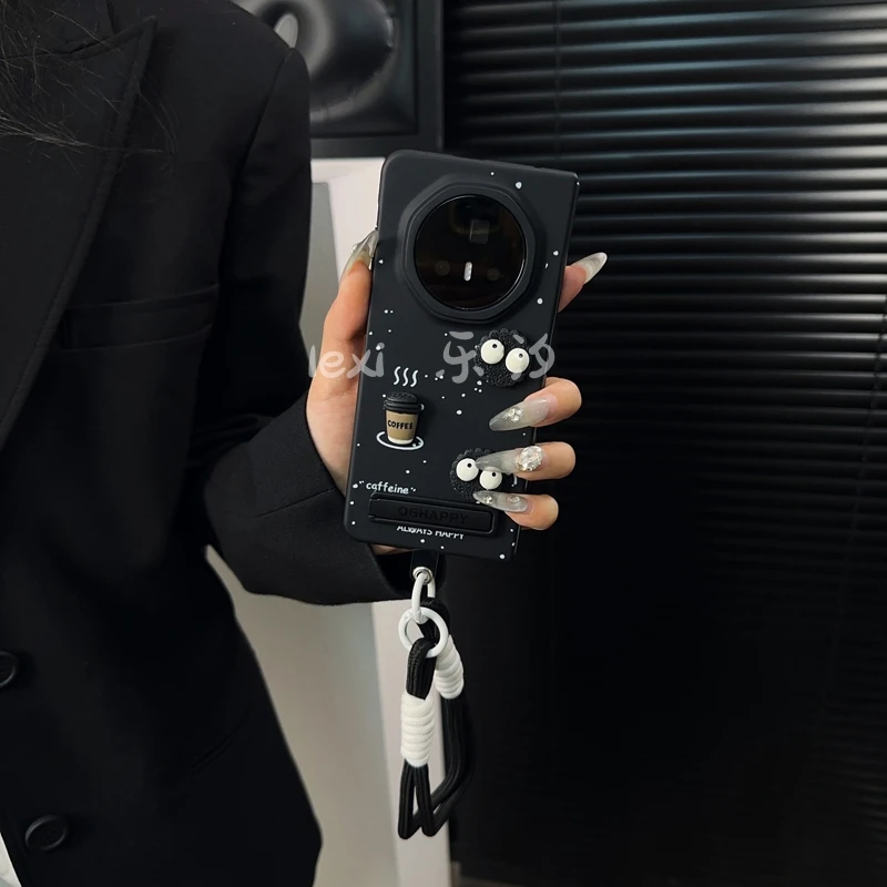 适用荣耀magicv3手机壳新款荣耀v3套honor可爱咖啡煤球公仔小众女