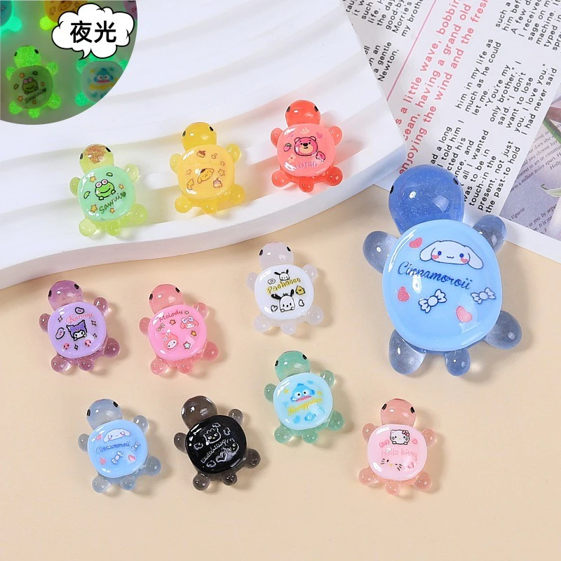 树脂卡通手工DIY饰品摆件夜光迷你小乌龟对对碰小鼻噶（直播拆解）