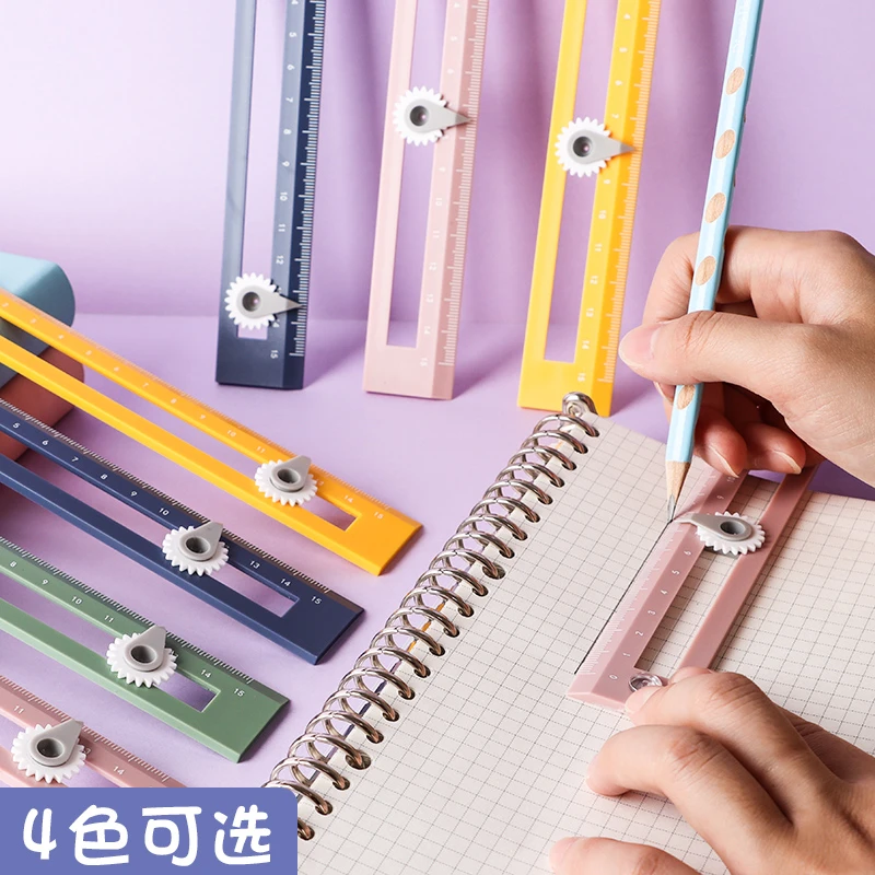 多功能圆规尺创意直尺绘图尺便携学生用15cm圆规尺子作图制图工具