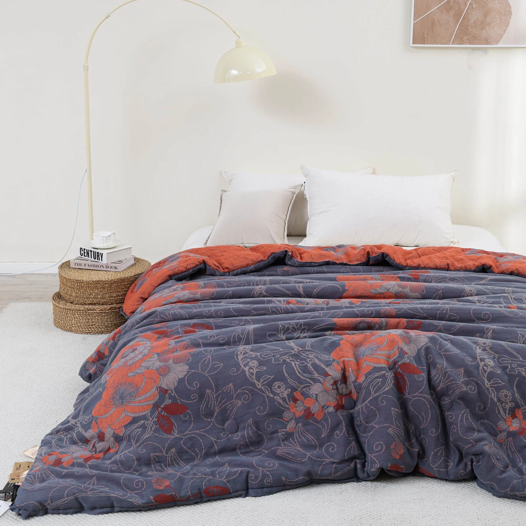 XDONGY（冬云家纺）150*200高端双层纱 蚕蛹蛋白肽 月夕花朝 夏被