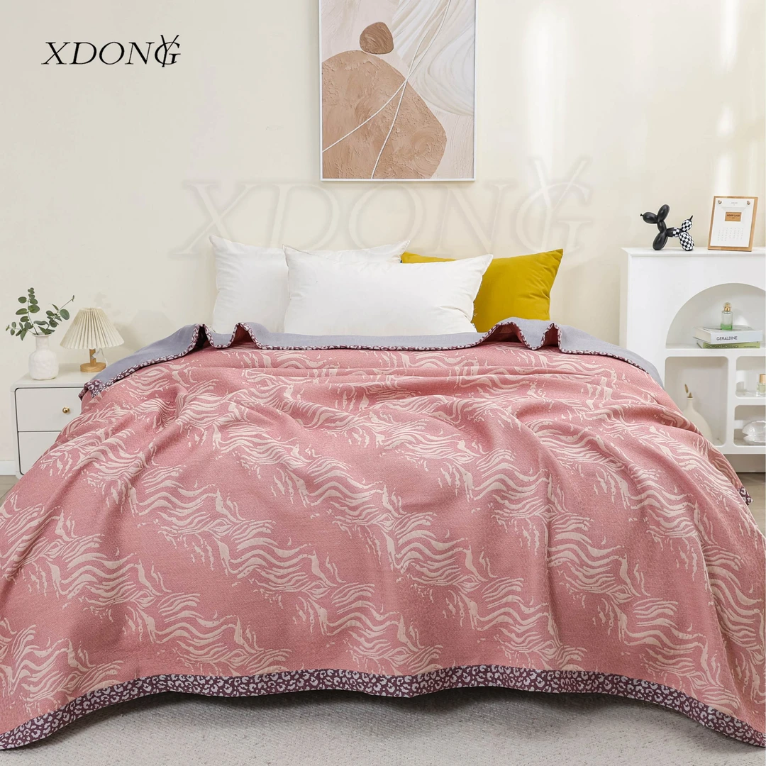 XDONGY（冬云家纺）200*230高定蚕蛹蛋白 江波之意粉色 丝柔毯