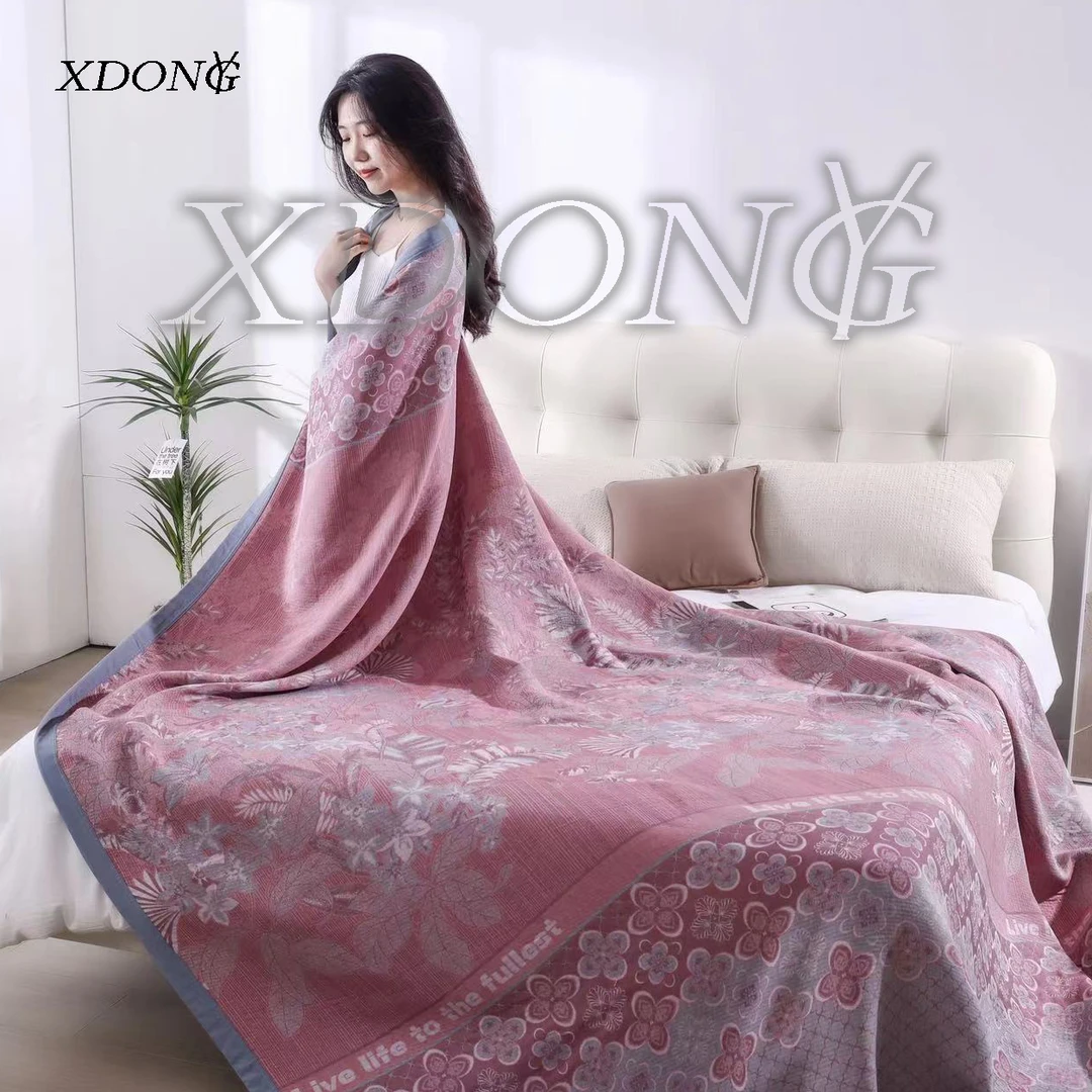 XDONGY（冬云家纺）230*250法国皇室私人定制流沙金浮华S粉色盖毯