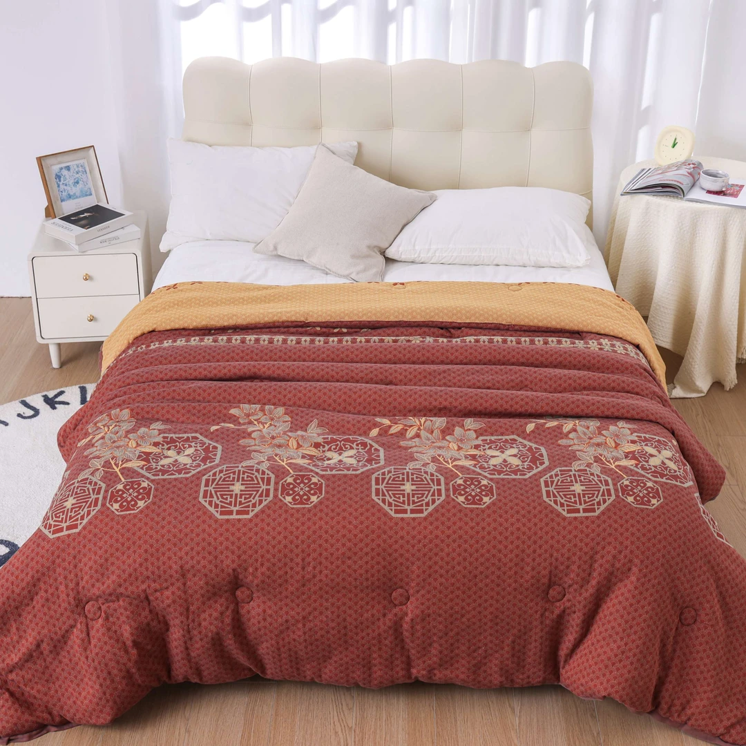 XDONGY（冬云家纺）高端200*230 羊绒蛋白蓄热瑞彩祥云红色保暖被