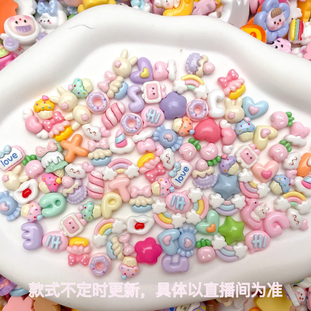 【马卡龙迷你】亮面混款DIY树脂创意手工配件发卡手机壳美甲