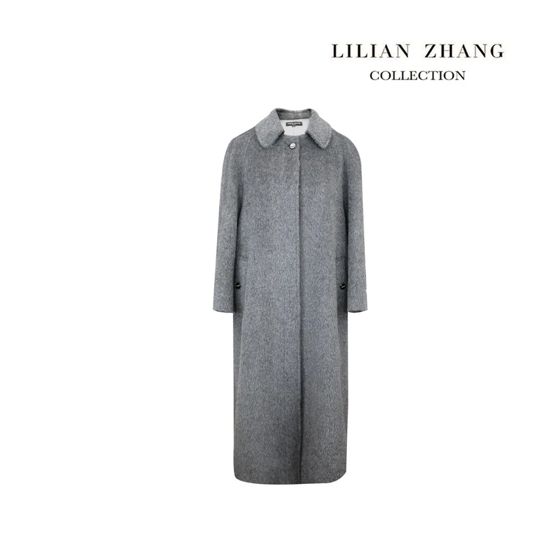 COLLECTION中性风羊驼毛经典款长大衣 2106001