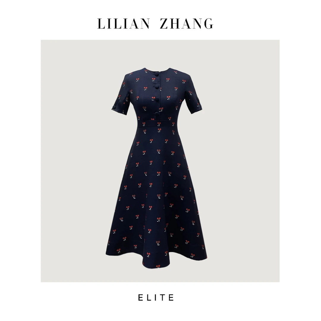 C——樱桃款-古着新穿-法式复古优雅赫本风轻奢女装连衣裙2201056