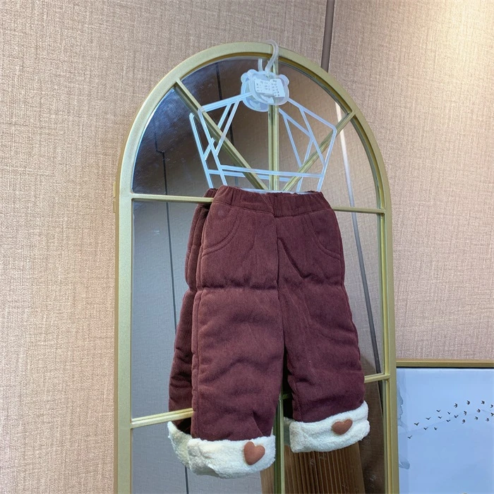 AF152   宝宝枣红色厚裤子加绒