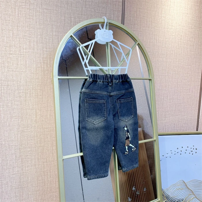 AH045   宝宝深蓝色牛仔裤   加绒