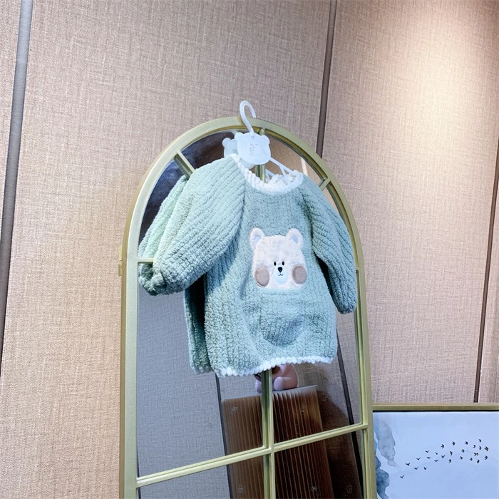 AU116     宝宝蓝色长袖罩衣