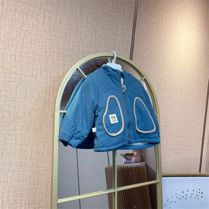 B1052  宝宝蓝色夹棉厚外套