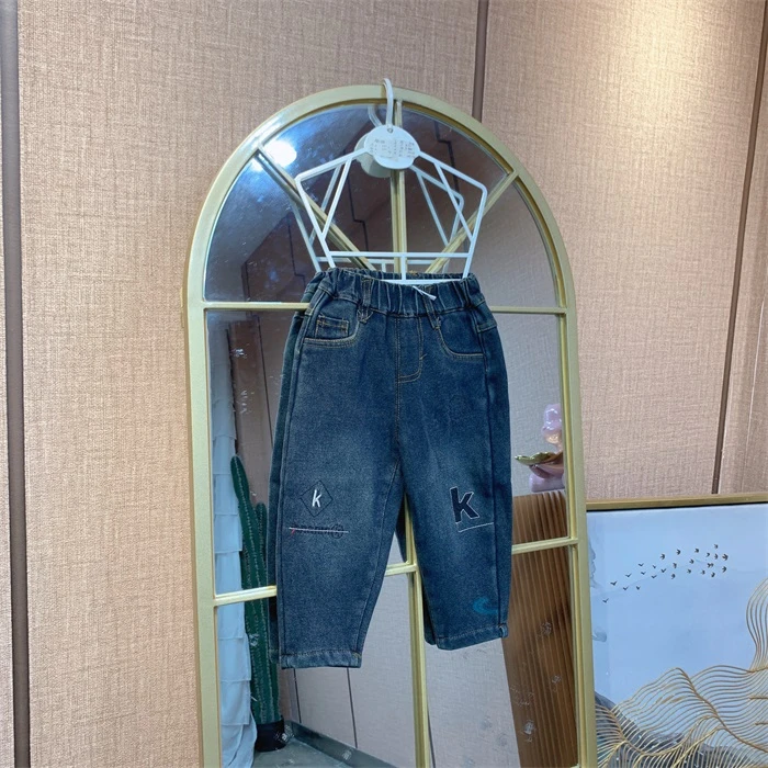 AA164  宝宝深蓝色牛仔裤   加绒
