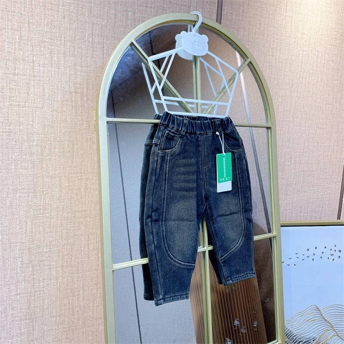 AH043  宝宝深蓝色牛仔裤   加绒