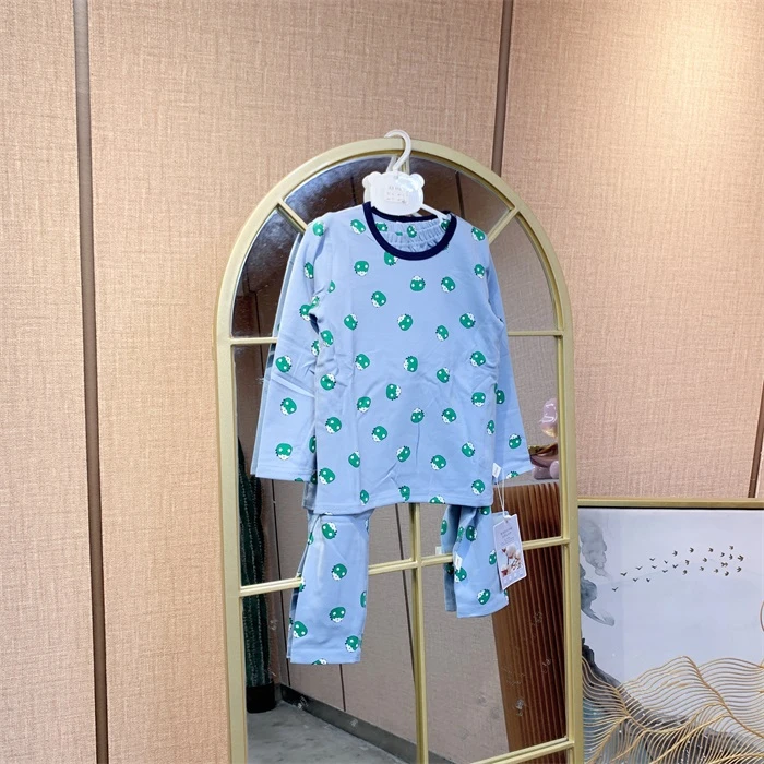AQ202   宝宝蓝色上衣裤子两件套