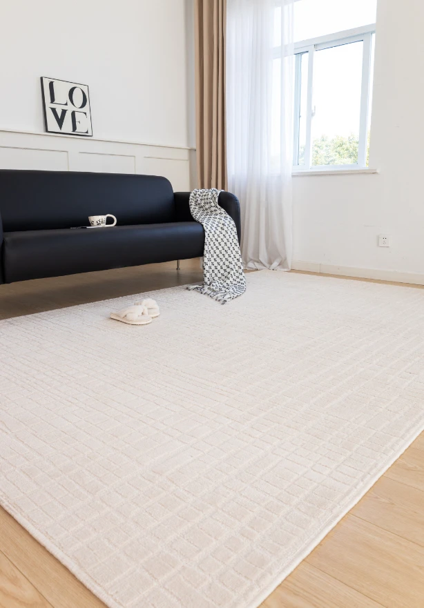 【双结构】硅藻丝防水地毯3D立体奶油风加厚家用地毯茶几垫地毯