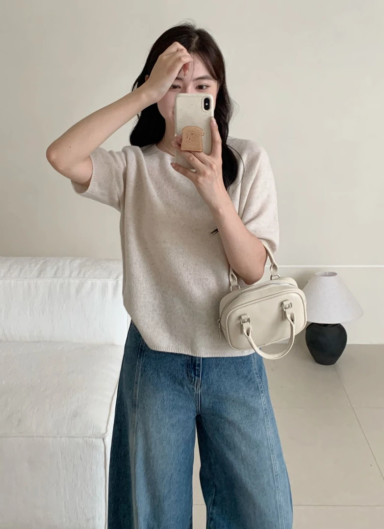 【素简.650135】秋冬新款100绵羊毛显瘦摒金豆百搭纯色毛衣