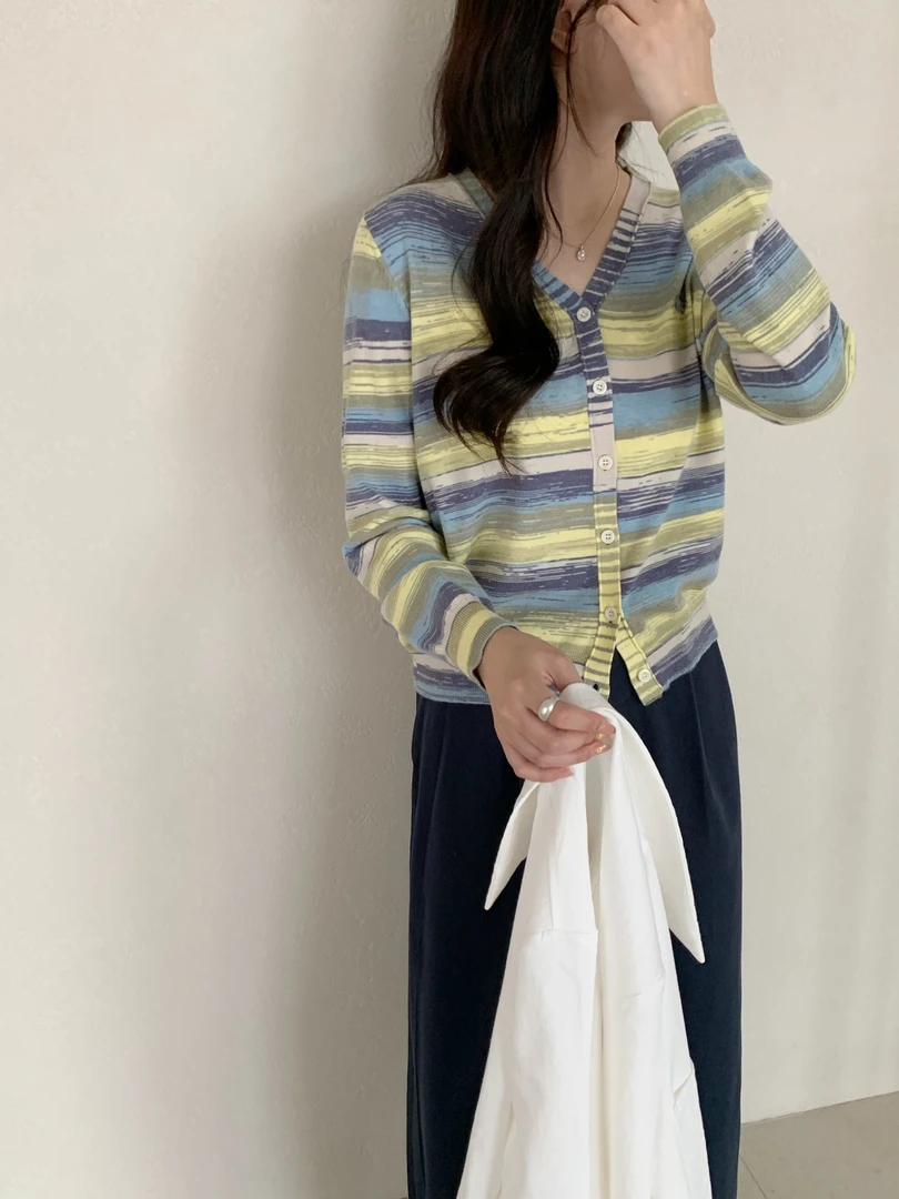 【素简.930139】早秋新款绵羊毛宝藏上新显瘦渐变针织衫（2.15福利）