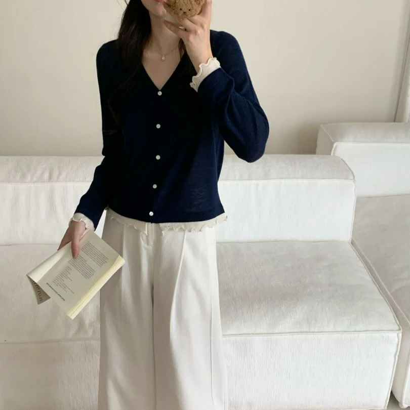 【素简.660102】早秋新款花边宝藏上新30绵羊毛针织衫（2.15福利）