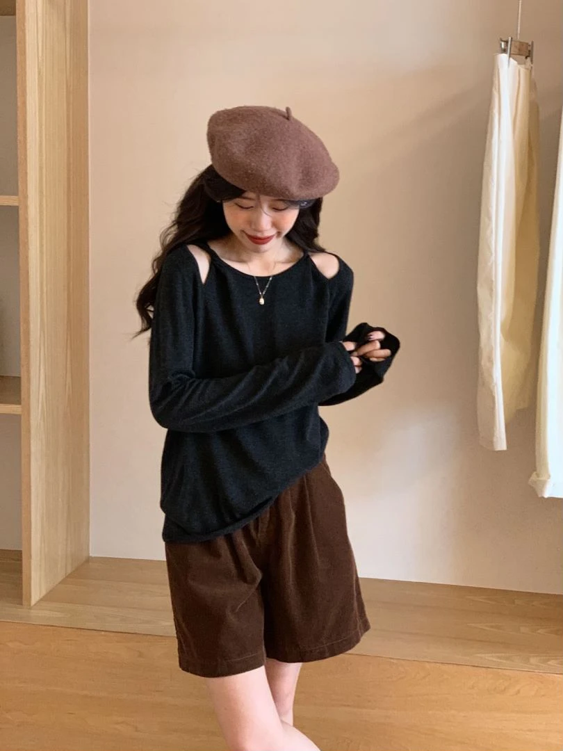 【素简.880120】30绵羊毛长袖针织打底时尚显瘦百搭羊毛衫