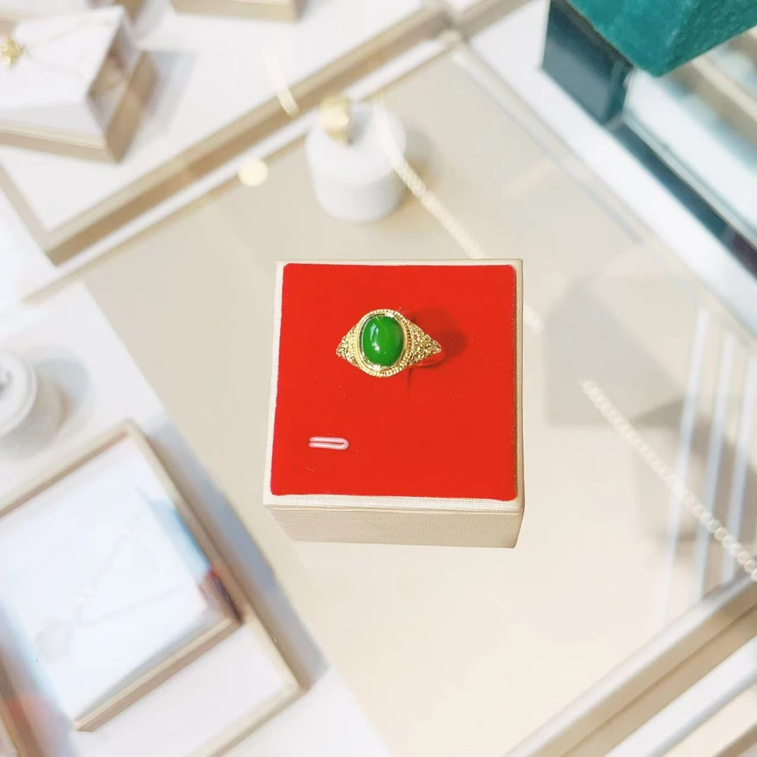 精美潮流戒指 时尚饰品珠宝首饰（B09）男女绿树脂合金戒指