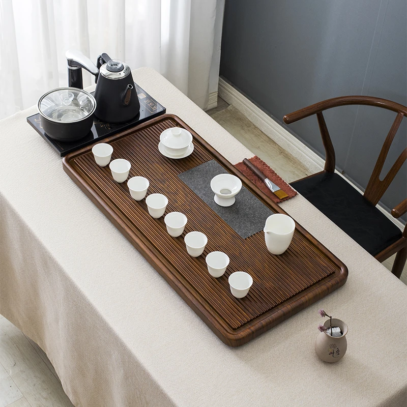 茶盘实木家用办公简约排水新中式大号两用茶具套装干泡台茶盘方形
