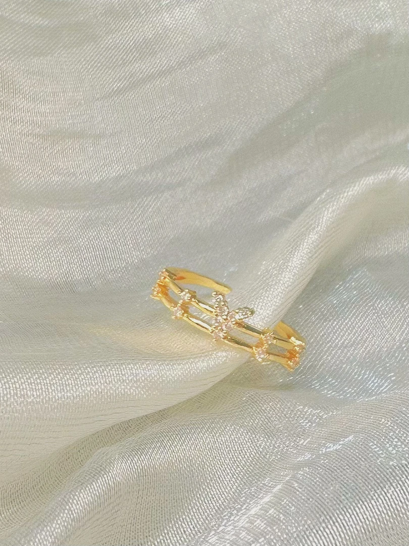 铜合金戒指 【金色蝴蝶】轻奢气质时尚精致法式简约个性可调节戒指