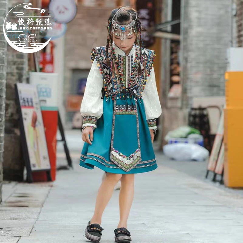 三月三异域汉服少数名族风苗疆公主汉服秋装女童春秋套装中国风