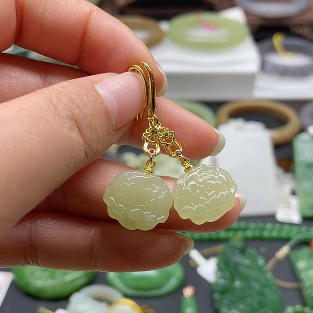 【闪购商品】和田玉耳环未镶嵌