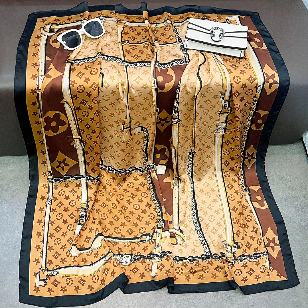 2024新款百搭丝绸丝巾方巾 110*110#3-7028